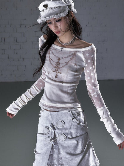 Baroque Wings Embroidered Slim Shirt【s0000015939】