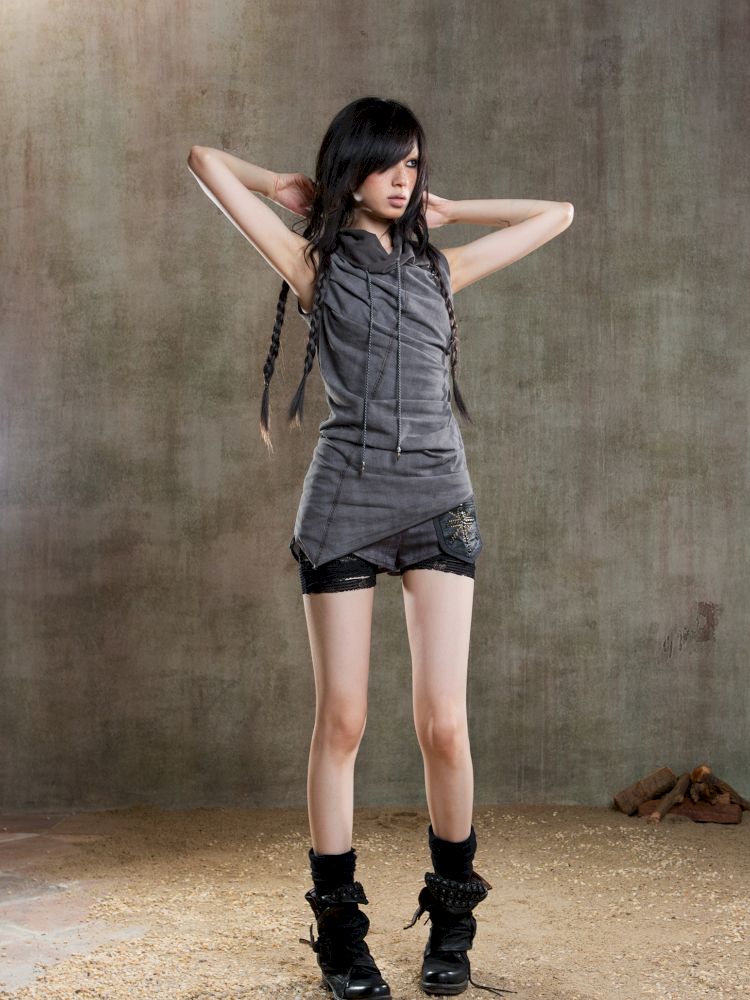 Irregular Pleated Multi-Wear Vest【s0000012658】