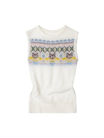 Fair Isle Jacquard Knit Vest Set【s0000015864】