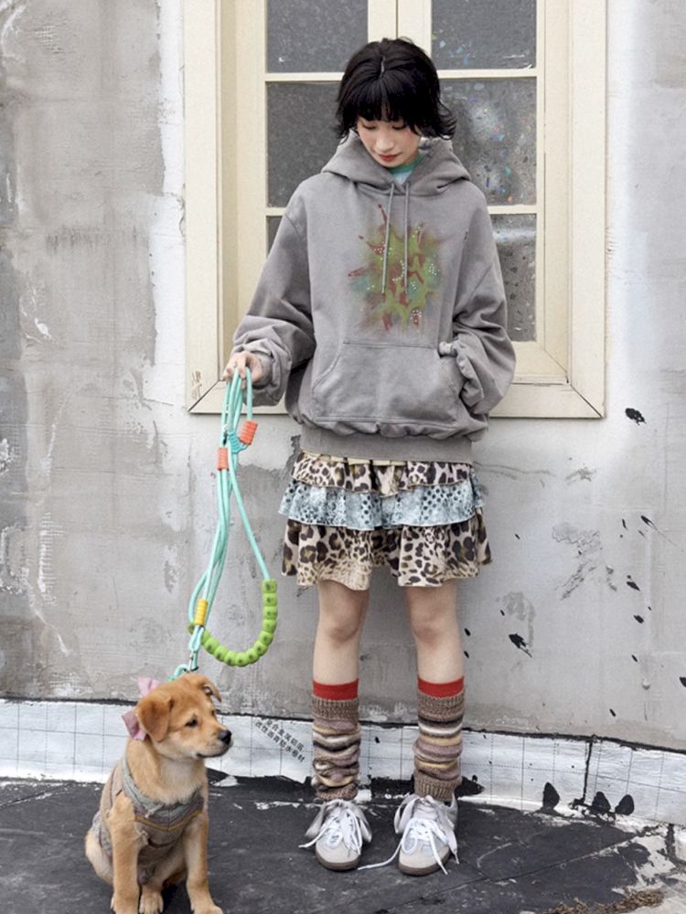 Printed splicing bustier cake skirt【s0000012271】