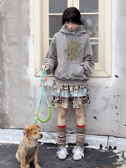 Printed splicing bustier cake skirt【s0000012271】