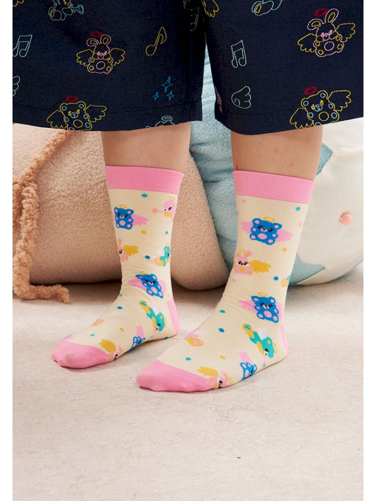 Animal angel knitted mid-calf socks【s0000013194】