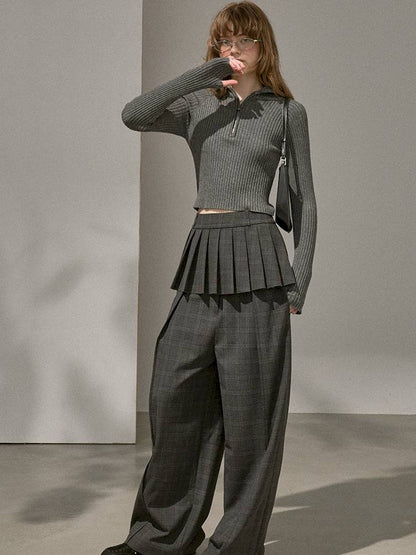 Zipper Stand Collar Base Layer Sweater【s0000014391】