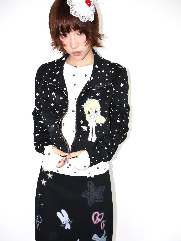 Illustration Short Shoulder Sweatshirt【s0000018664】