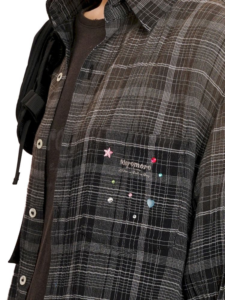 Gradient spray horsey loose shirt jacket【s0000013423】