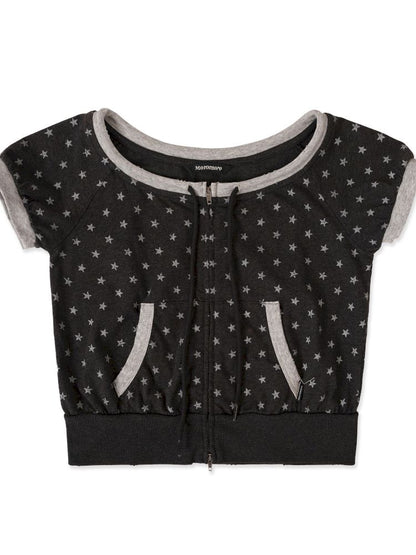 Double zipper one shoulder short sleeve t-shirt【s0000013430】