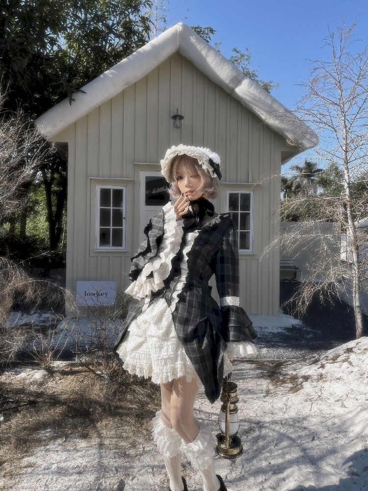 레이스 ji 슬리브 도베 테일 불규칙한 셔츠 [S0000011340]