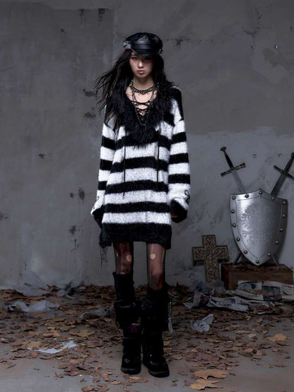 Long-Sleeve Striped Sweater【s0000014474】