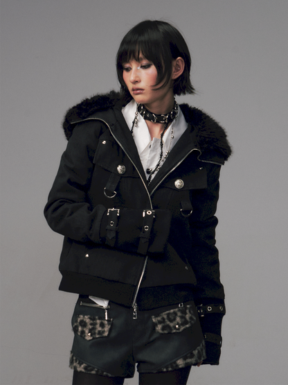 Vintage Sand Wash Detachable Hood Jacket【s0000014703】