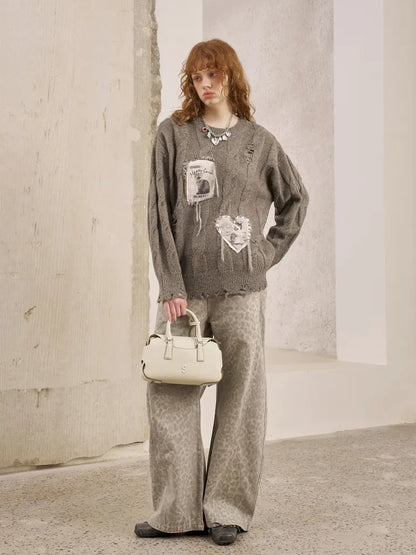 Long Sleeve Oversized Cable-Knit Pullover Sweater【s0000014051】