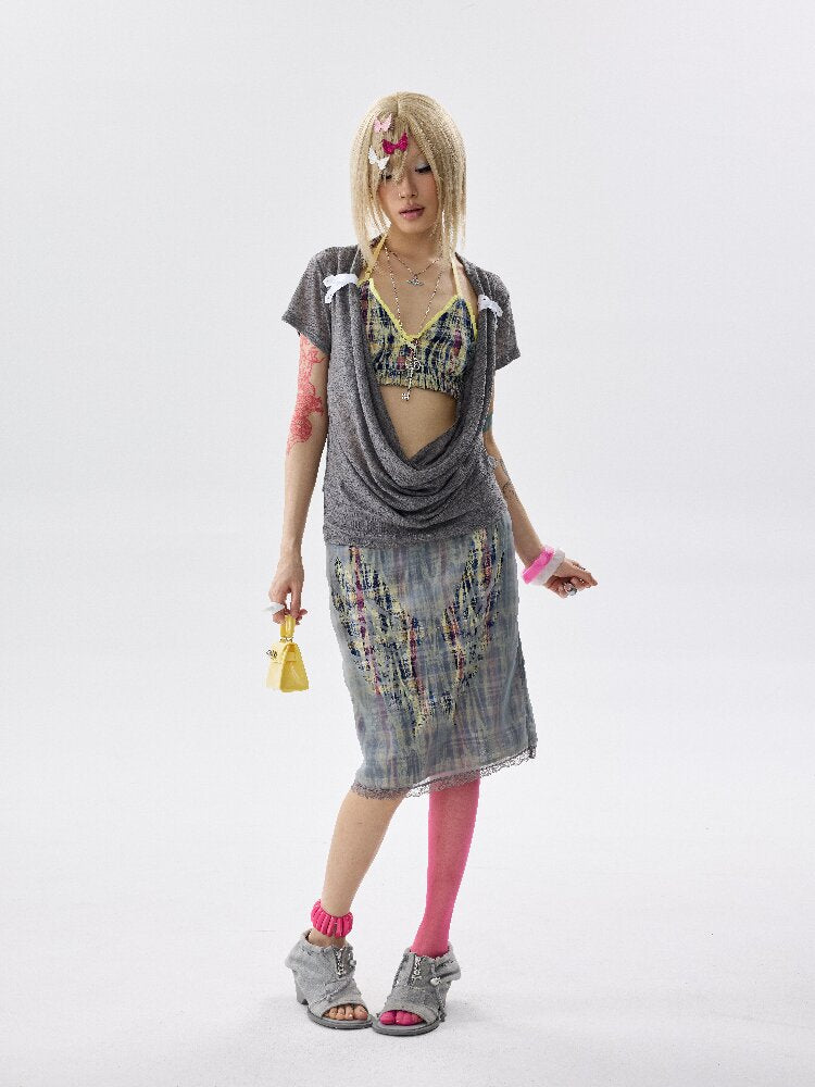 Pleated Plaid Adjustable Corset【s0000017638】
