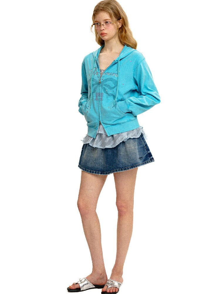 Elastic Waist Vintage Denim Skirt【s0000017430】