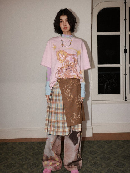 Doll Club Full Print Wide Leg Jeans【s0000015460】