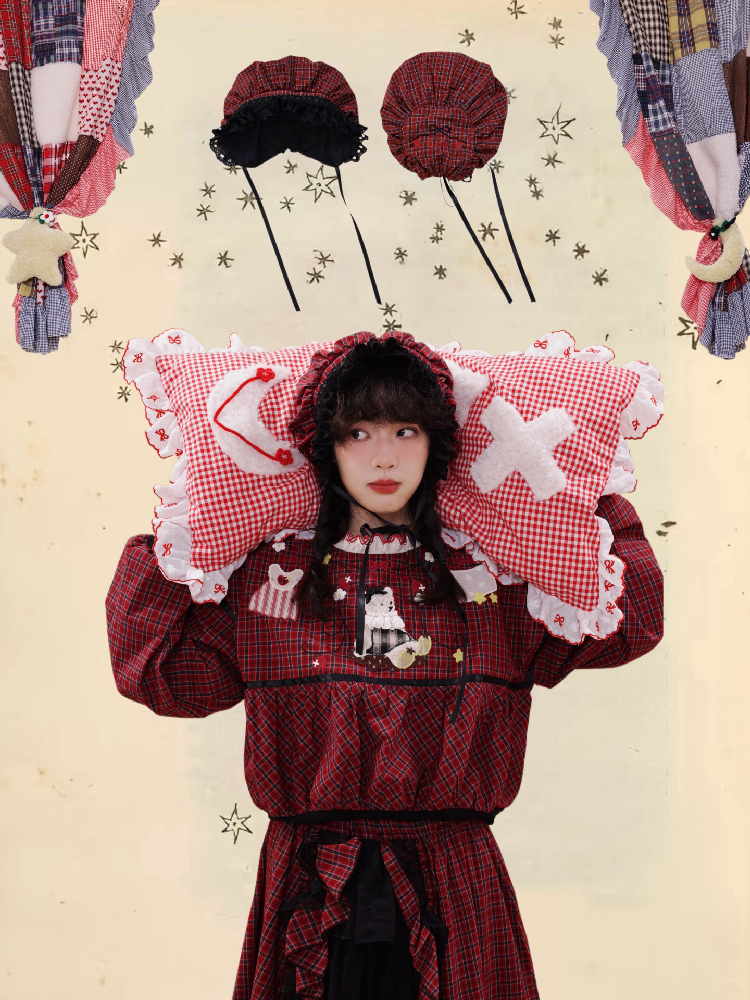 Plaid Doll Style BB Hat【s0000019290】