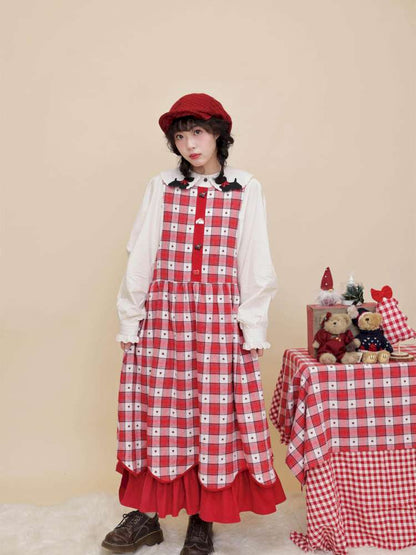 Puppy Bow Embroidery Lace Shirt【s0000015099】