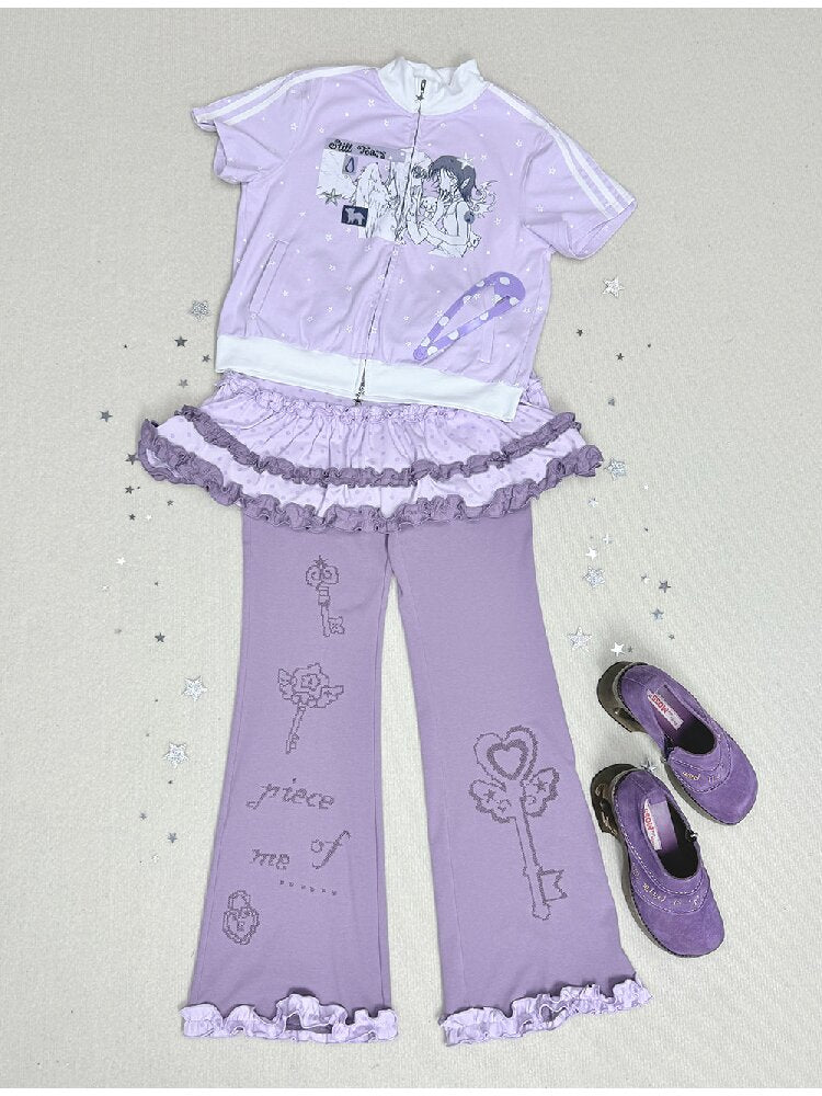 Angel Illustration Purple Cardigan【s0000016543】