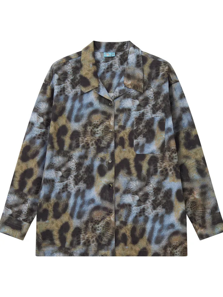 Leopard Print Cuban Collar Long-Sleeve Shirt【s0000013988】