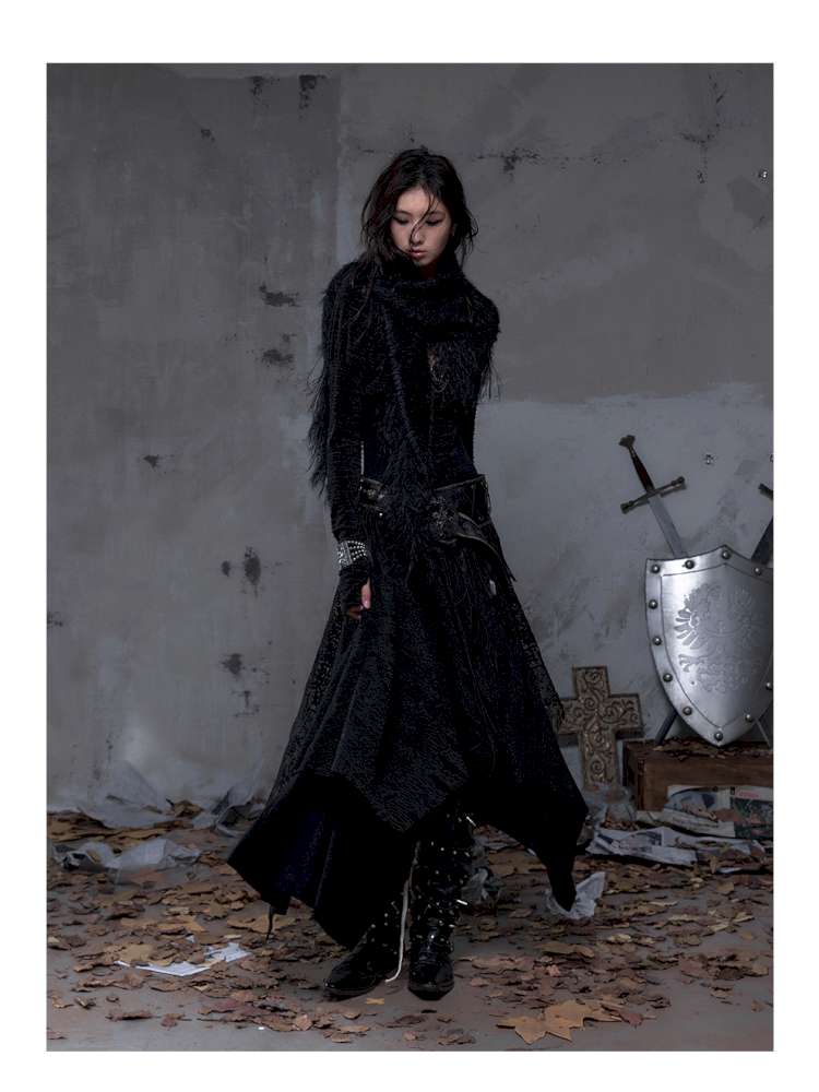 Lace Slimming Patchwork Knit Dress【s0000014467】