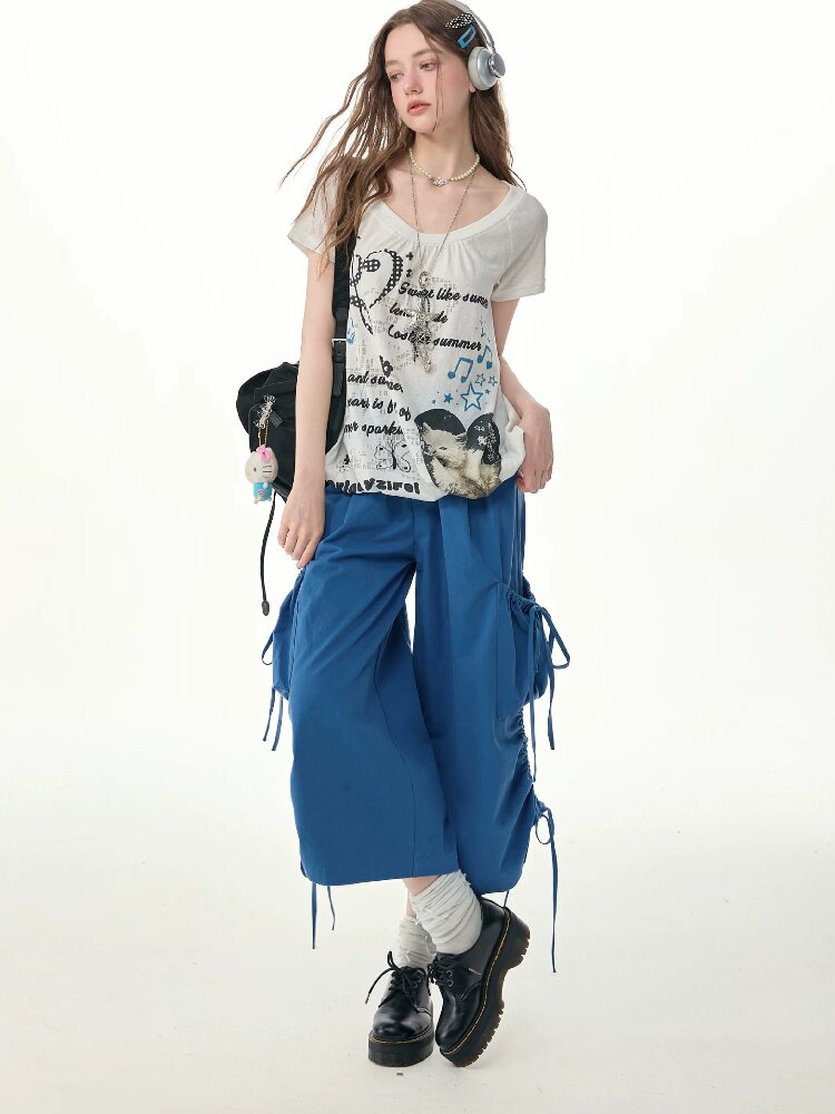 Lazy Summer Drawstring Casual Pants【s0000017263】