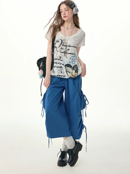 Lazy Summer Drawstring Casual Pants【s0000017263】