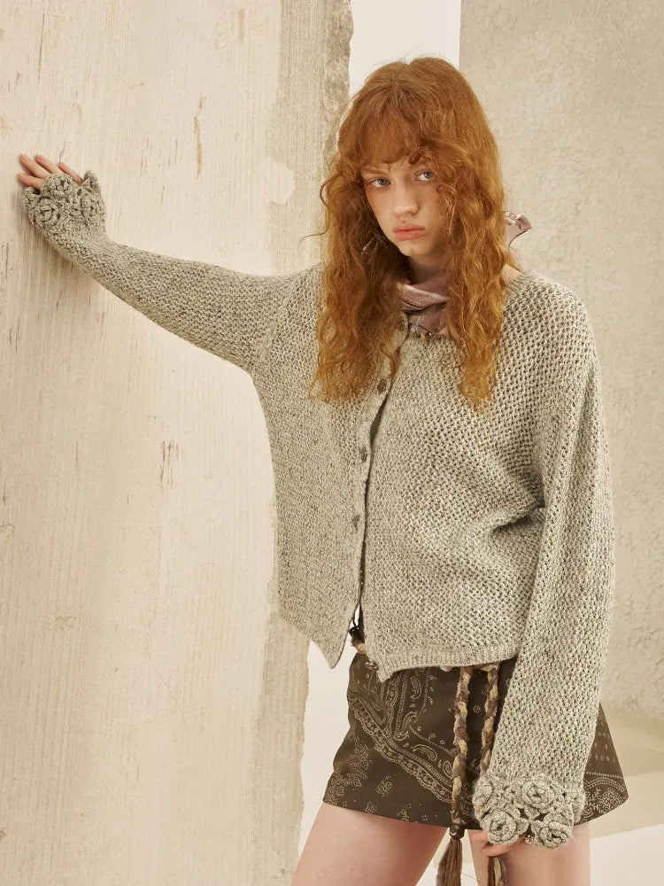 Oversized Vintage-Style Knit Cardigan【s0000014056】