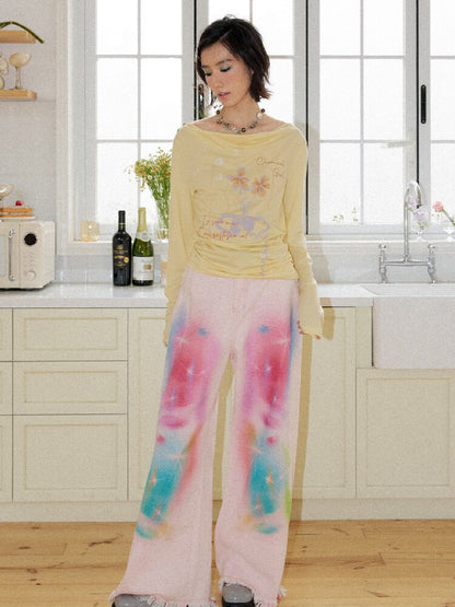 Printed Tencel Linen Loose Tee【s0000016654】