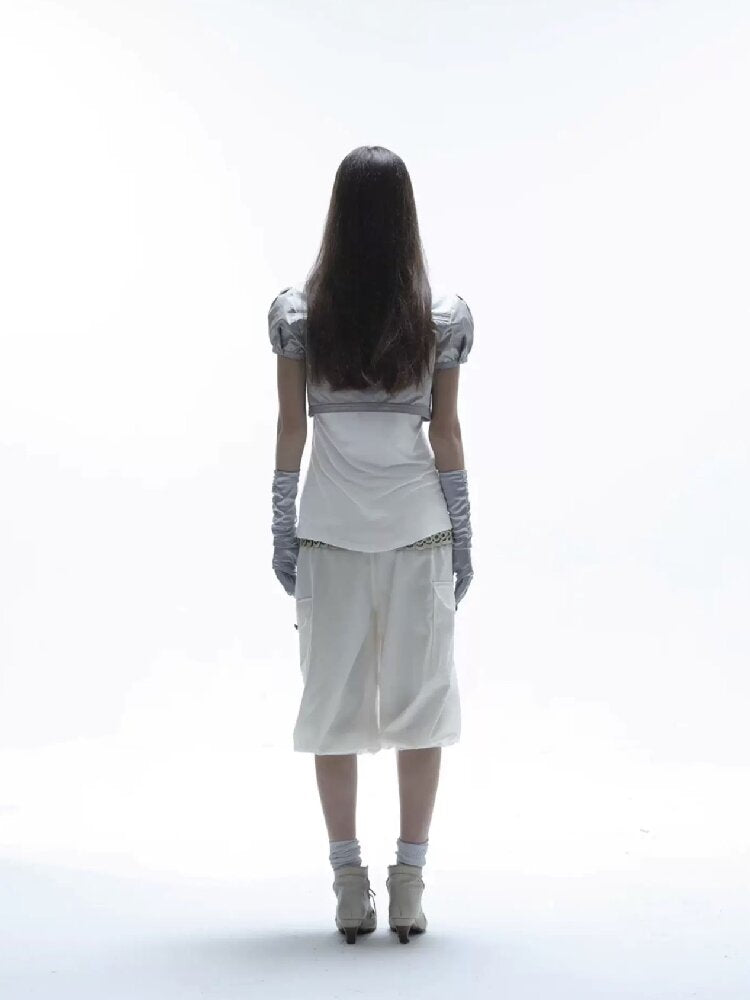 V-Neck Buckle Satin Shirt Jacket【s0000016570】