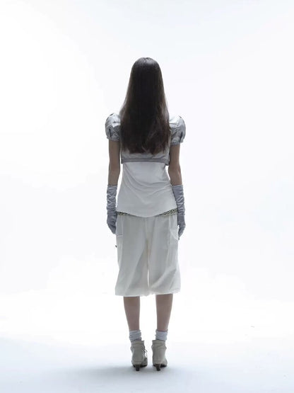 V-Neck Buckle Satin Shirt Jacket【s0000016570】