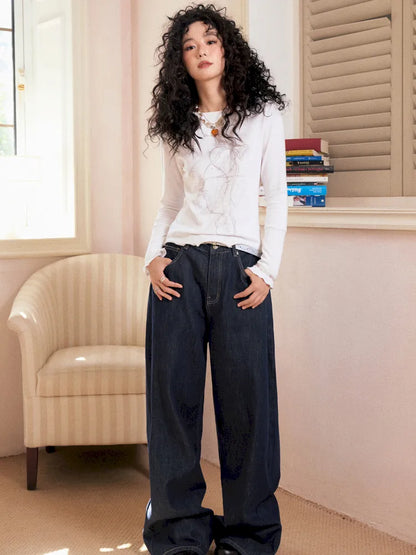 Washed Wide-Leg Long Denim Pants【s0000013991】