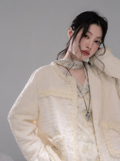 Broken Apricot White Wool Jacket【s0000015735】