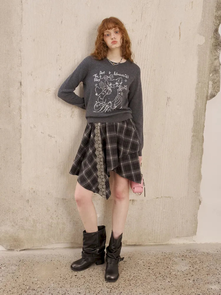 Lace Patchwork Skirt A-Line Mini Skirt【s0000014066】