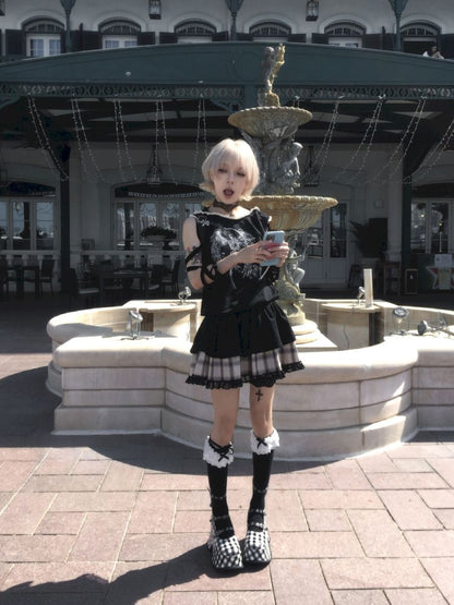 Cat Ear Hooded Skull Print Loose Dress【s0000012436】