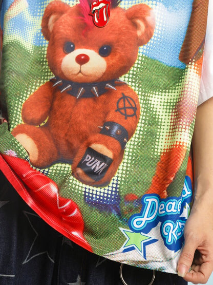American Card Bear Print T-shirt【s0000015886】