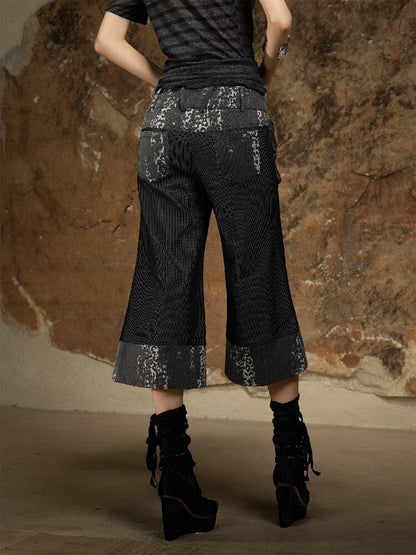 Dark Punk Cropped Bootcut Pants【s0000016887】