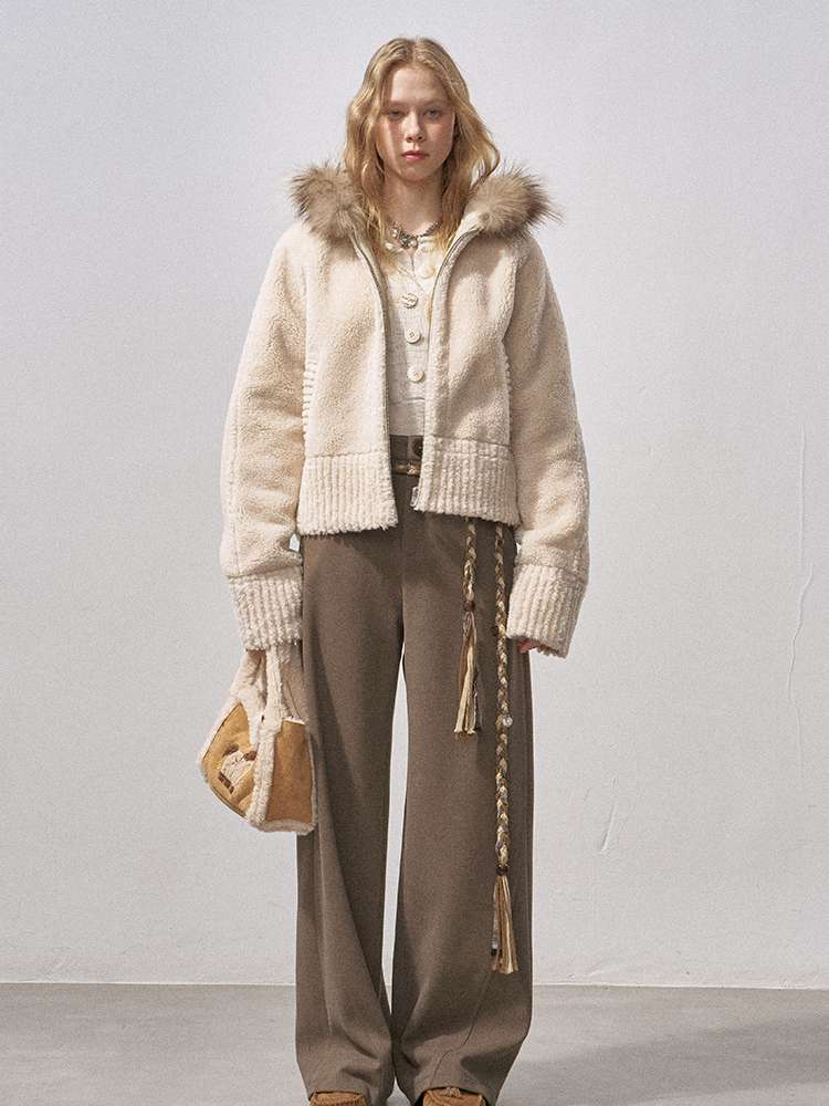 Bear Ears Velvet Faux Fur Jacket【s0000015235】