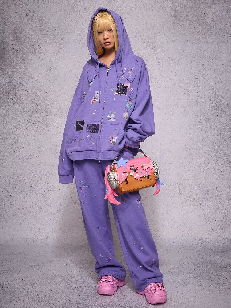 Sticker Rhinestone Rabbit Sweatshirt【s0000018739】