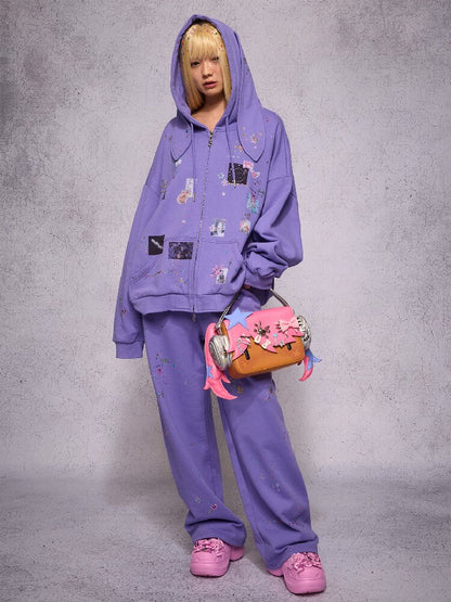 Sticker Rhinestone Rabbit Sweatshirt【s0000018739】