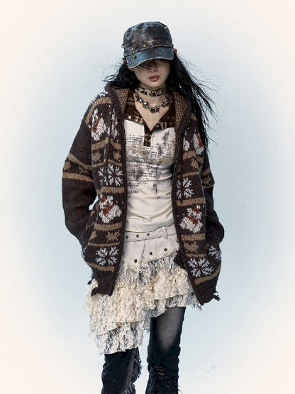 Mohair Wool Knit Cardigan Sweater【s0000011217】