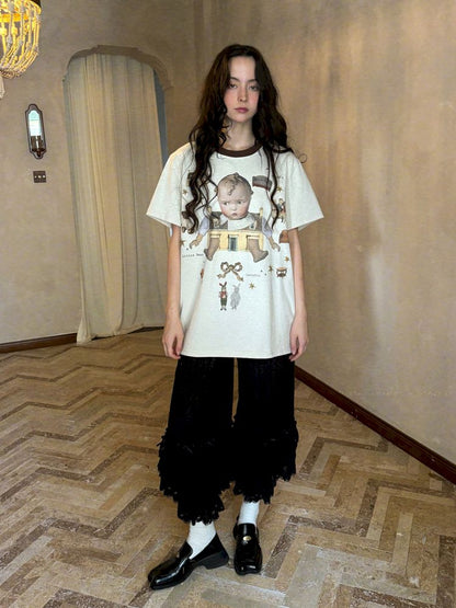 Loose-fitting short-sleeved T-shirt【s0000012763】