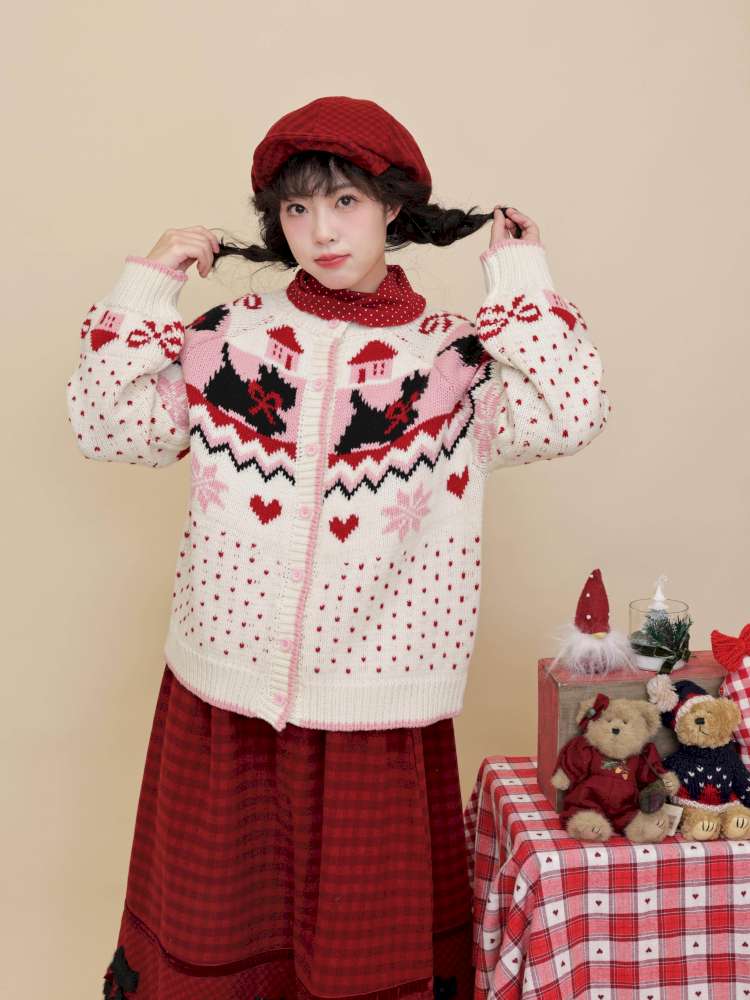 Bow Snowflake Island Wool Sweater【s0000015098】
