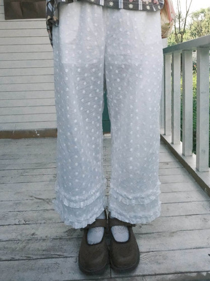 Loose-fitting elastic waist long pants【s0000012773】