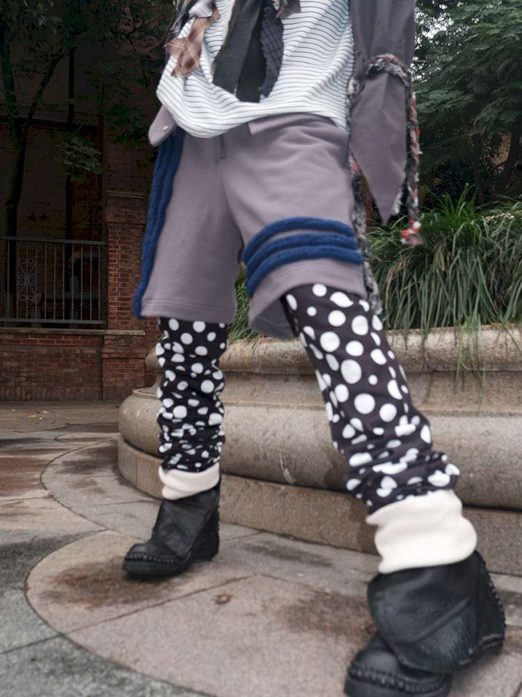 Polka Dot Fake Two Piece Trousers【s0000015151】