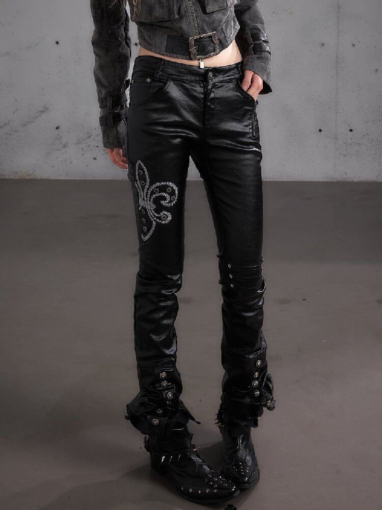 Washed Wax Leather Skinny Pants【s0000019162】