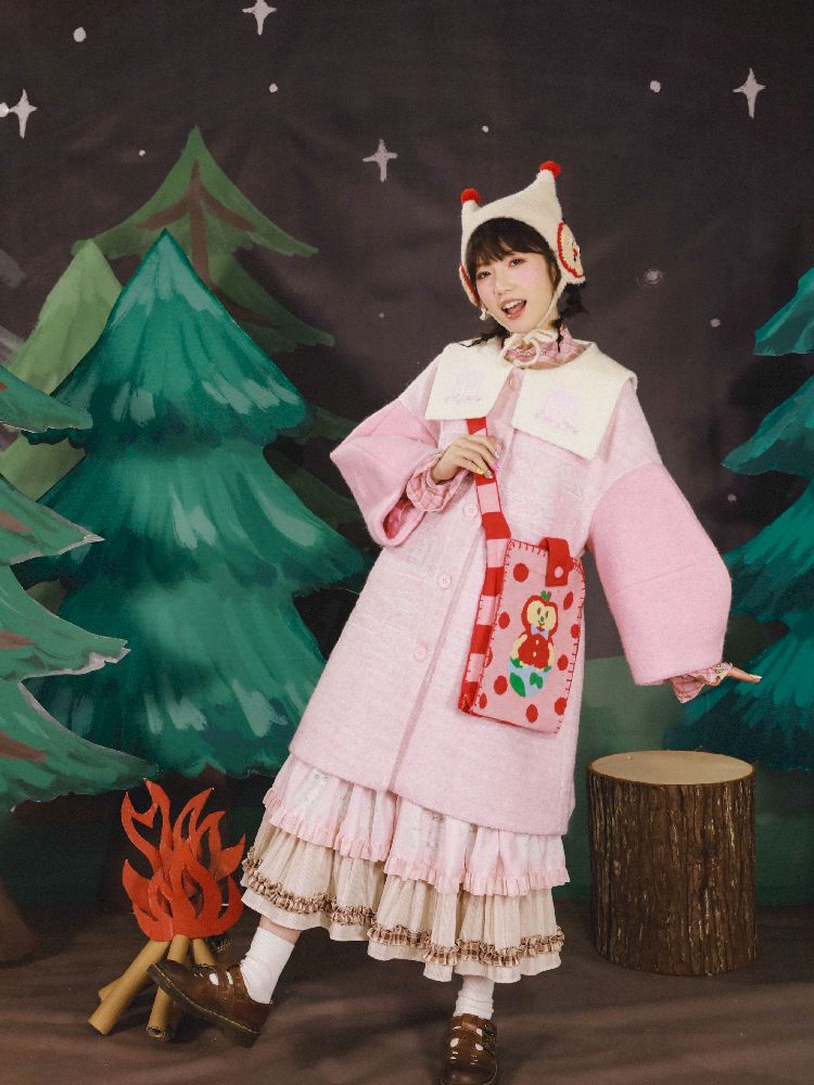 Dollhouse Embroidered Colorblocked Tweed Coat【s0000005691】