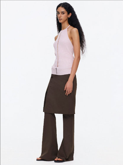 Lyocell Lace Up Halterneck Knit【s0000015929】