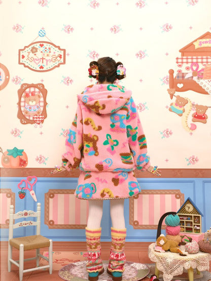 Pink Polar Fleece Lambswool Jacket【s0000015565】