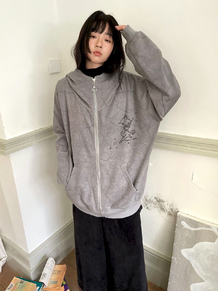 Hooded Sweatshirt Cardigan【s0000011190】