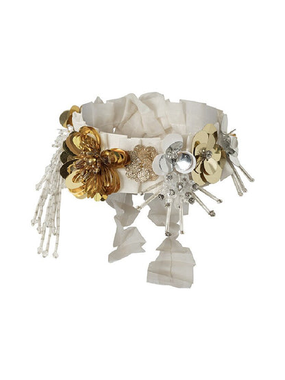 Vintage Court Pleated Flower Necklace【s0000017245】