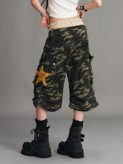 Double Waist Camouflage Wide Leg Pants【s0000017773】