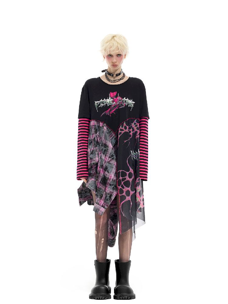 Patchwork Mesh Spice Dress【s0000012065】